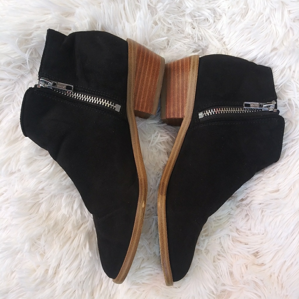 Suede Ankle Booties Zip Up